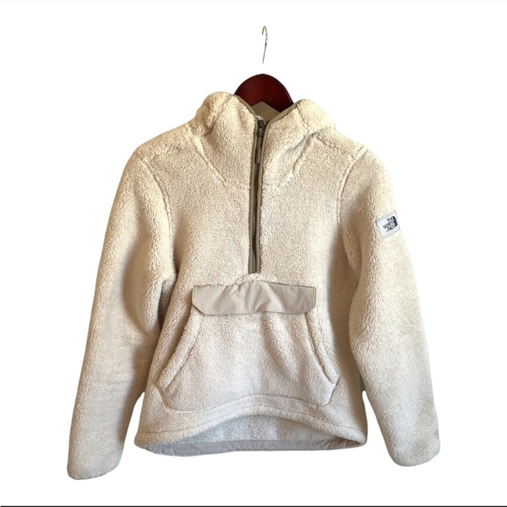 THE NORTH FACE WOMEN'S CAMPSHIRE PULLOVER HOODIE WHITE/CREAM SZ SMALL SHERPA